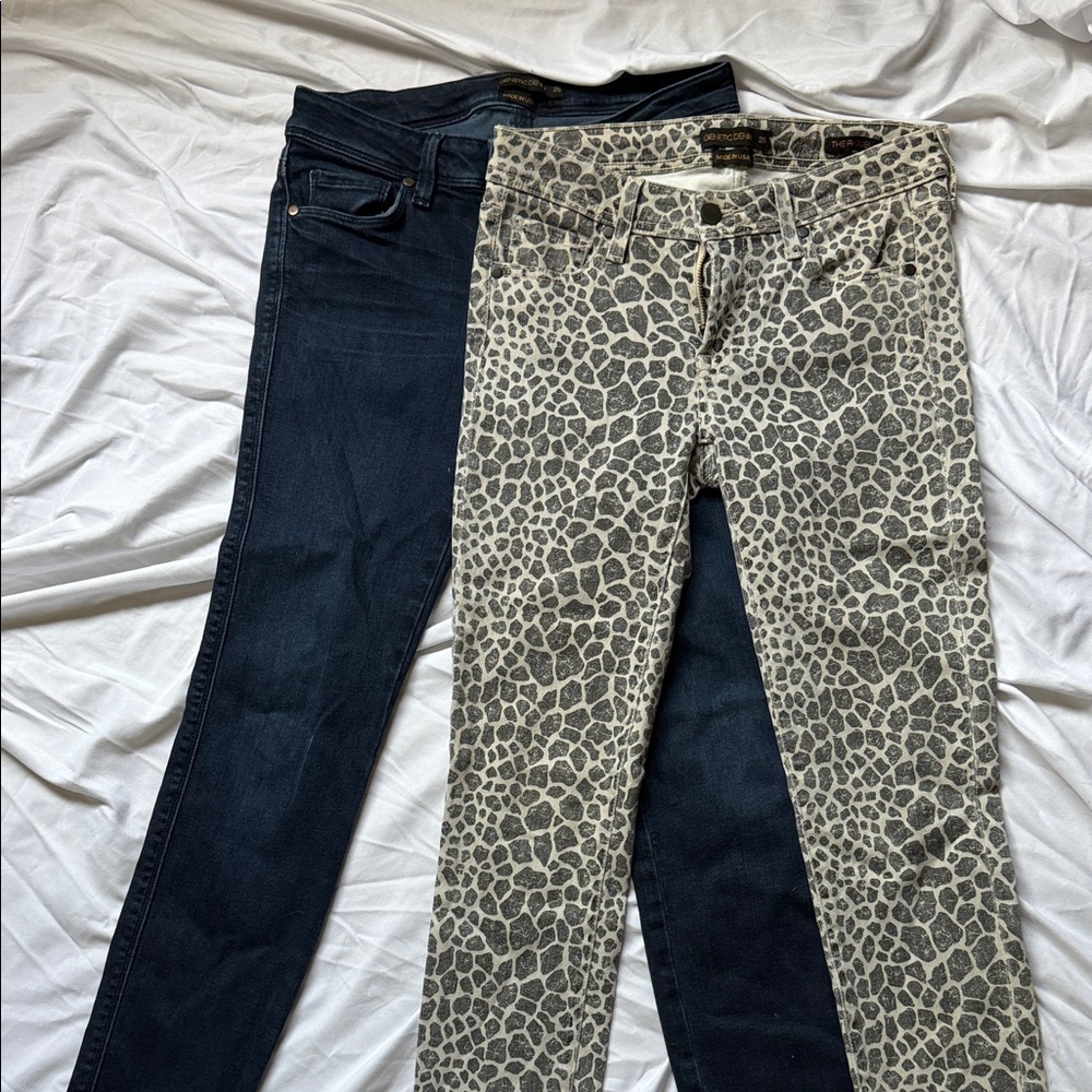 Genetic Denim Lot of 2 size 26 the Shya Dark Wash + The Raquel giraffe print